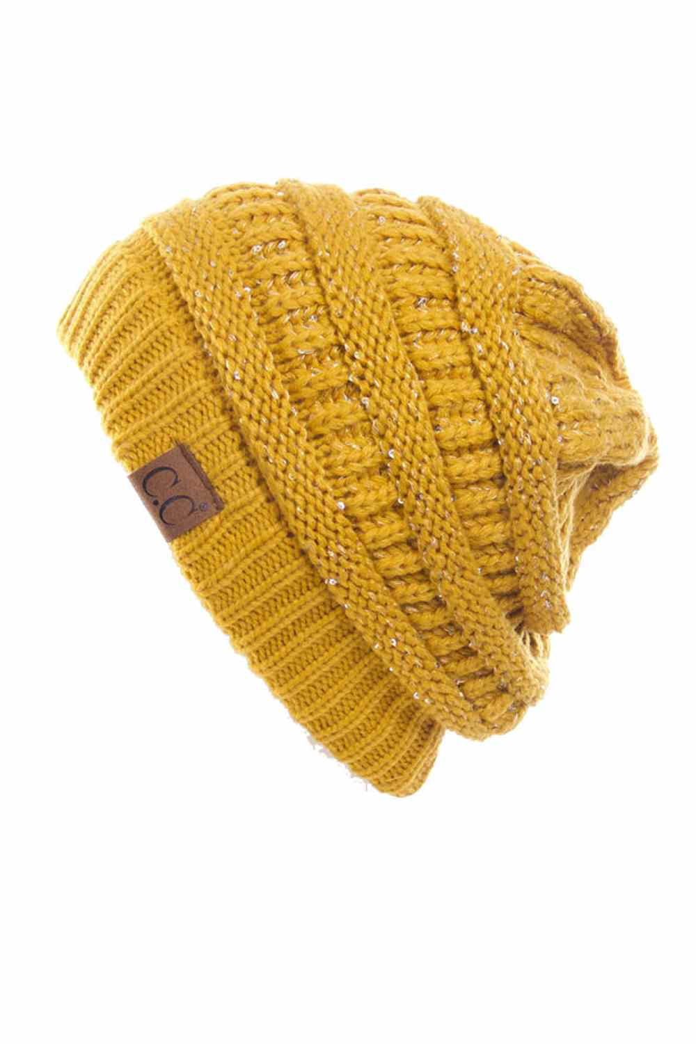 C.C Sequin Ponytail Messy Bun Beanie