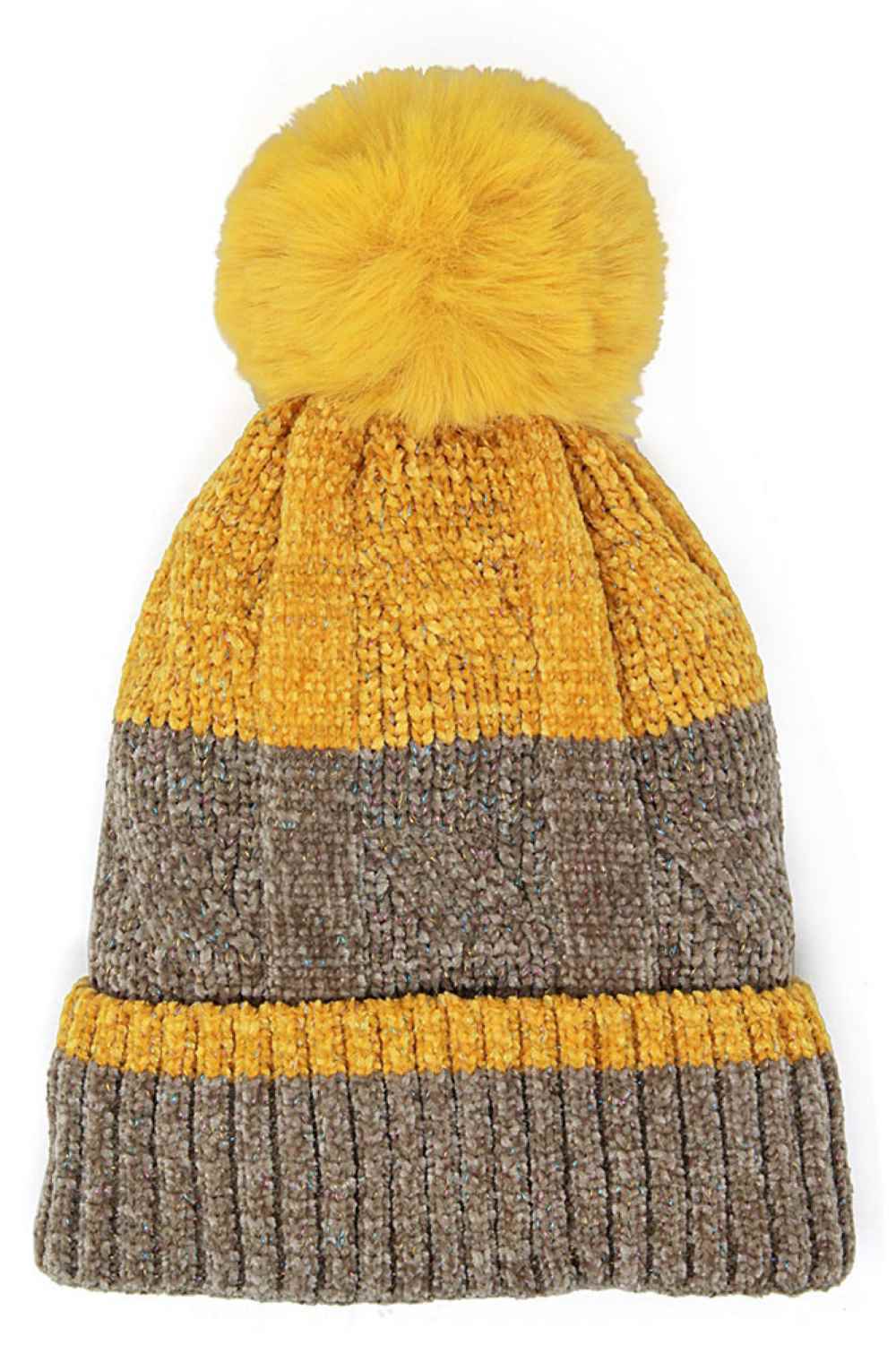 COLORFUL LUREX STRIPED KNITTED BEANIE