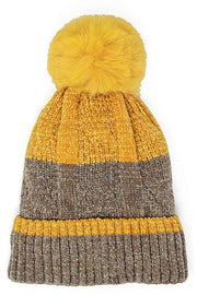 COLORFUL LUREX STRIPED KNITTED BEANIE