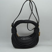 Sculptural Multi-Cord Crescent Bag with Wrapped Knot Details