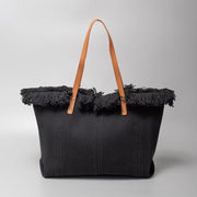 Classic Trapeze Tote Bag with Dual Handles and Ring Detail