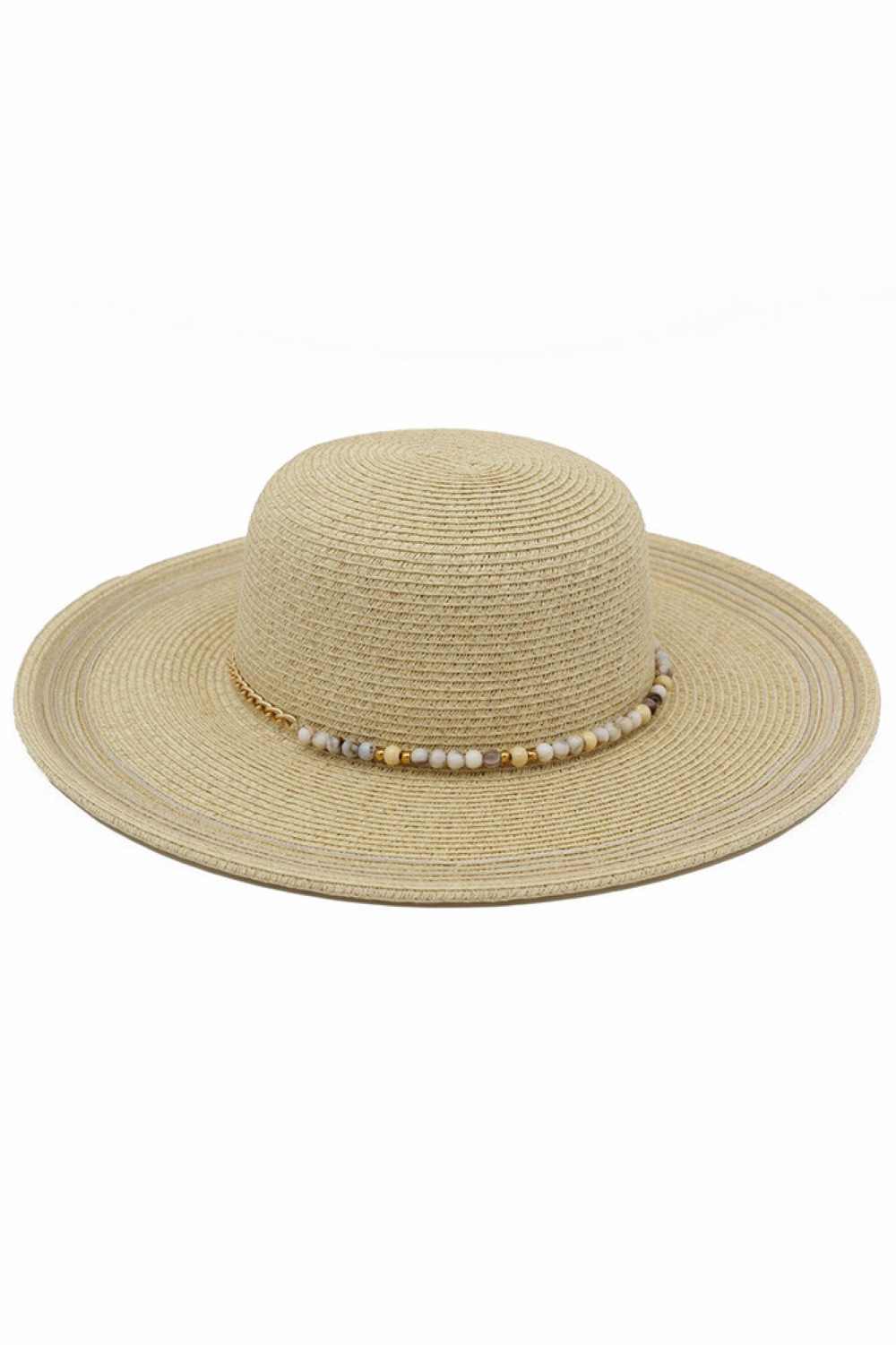 Beaded Band Summer Straw Sun Hat