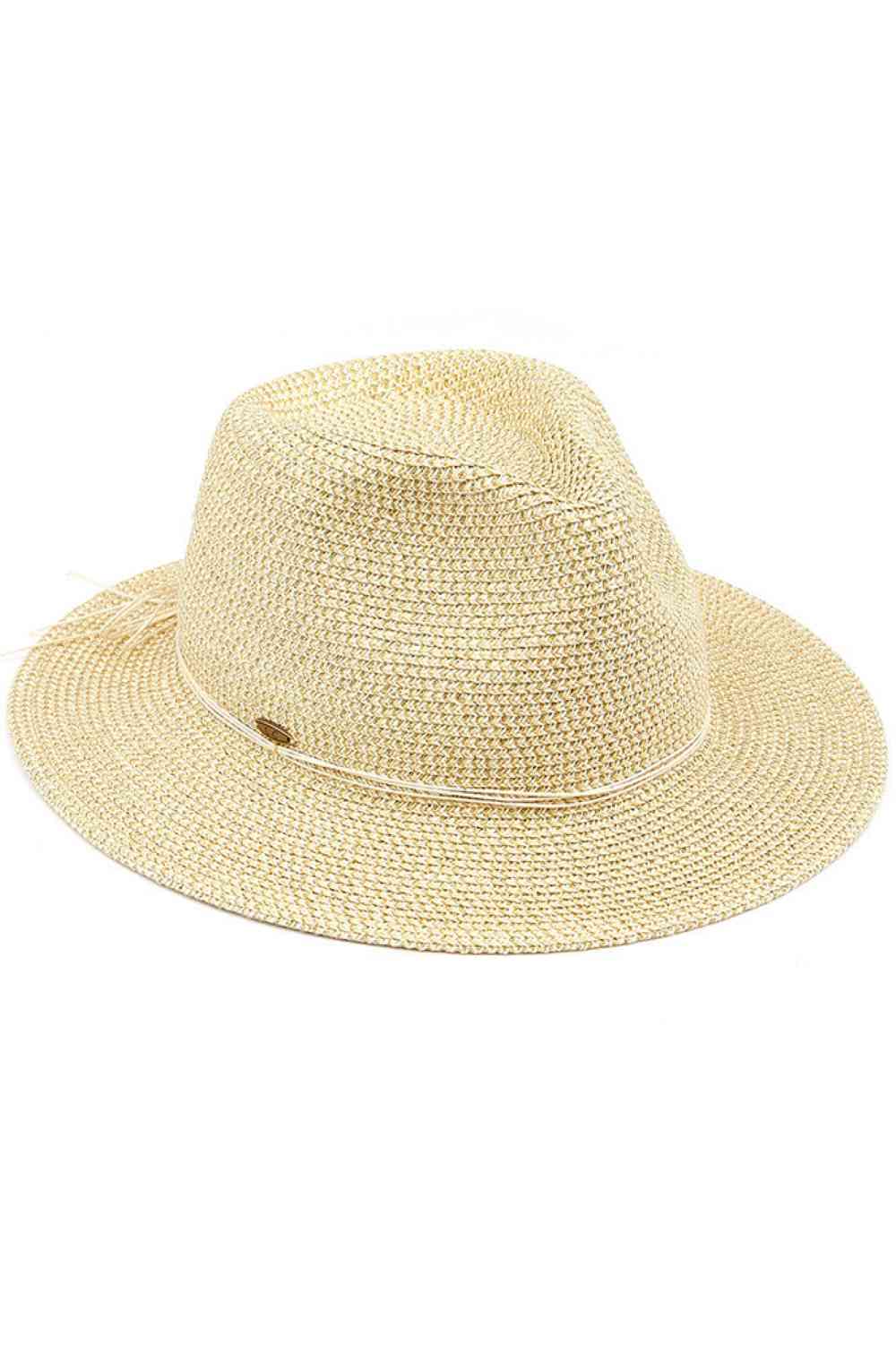 C.C Lurex Straw Panama Sun Hat