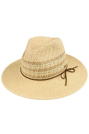 C.C Multi Color Detail with Band Straw Panama Sun Hat