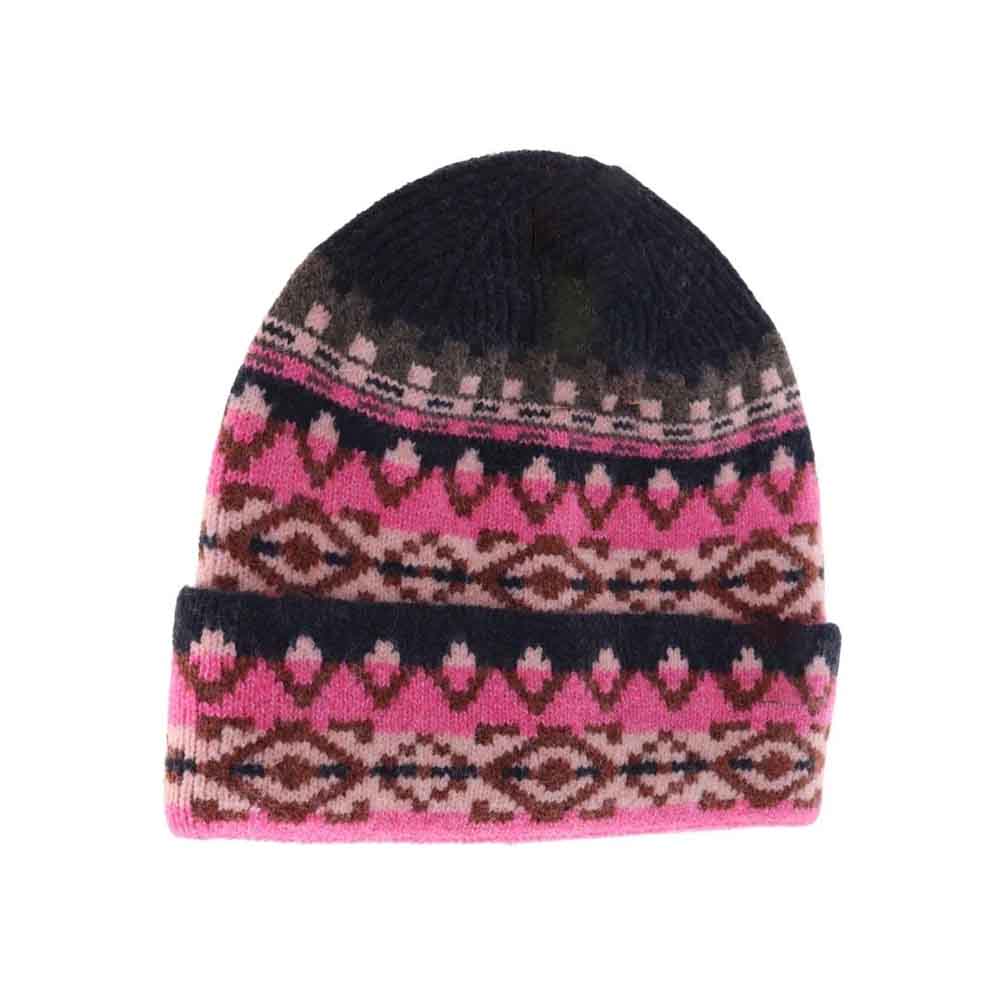 Aztec Pattern Cuff C.C Beanie