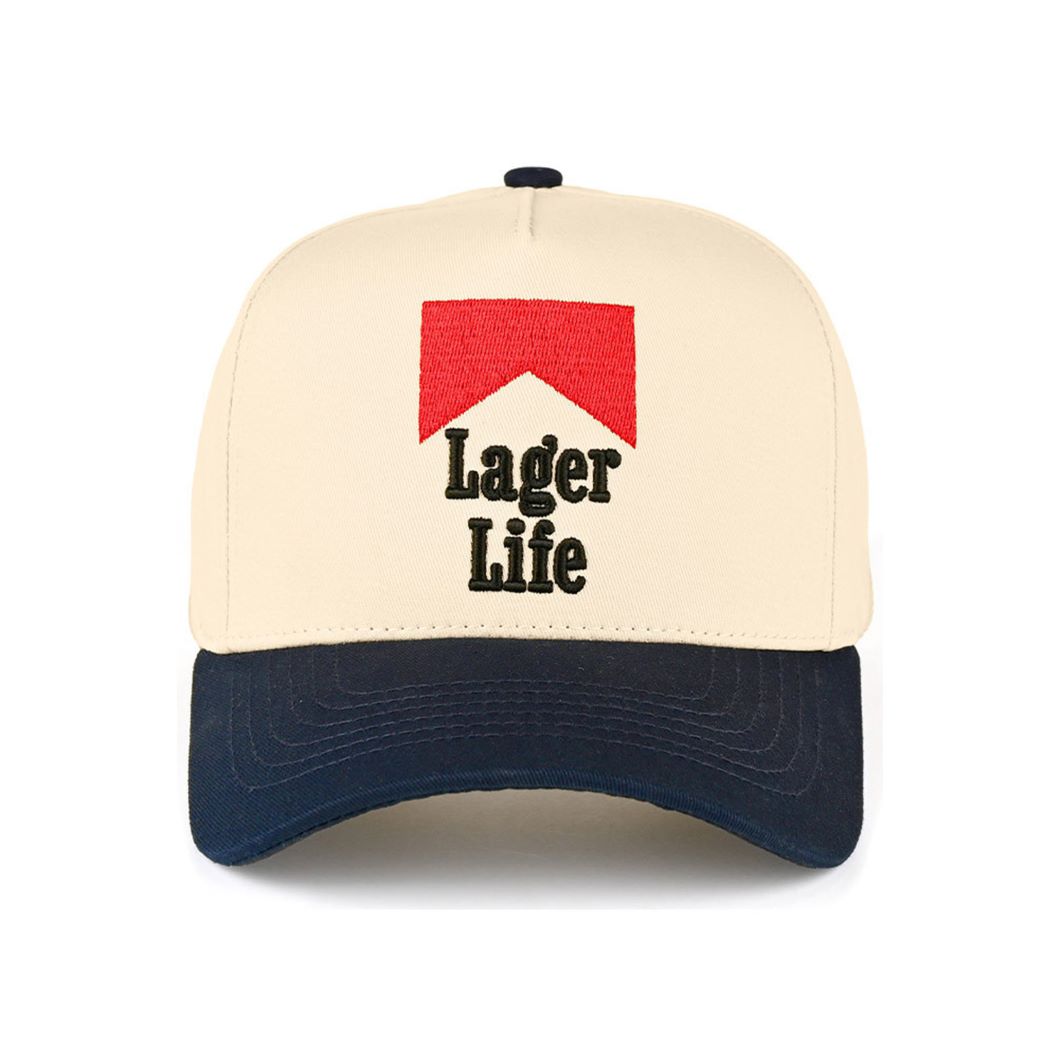 C.C LAGER LIFE Letter Two Tone Trucker Cap