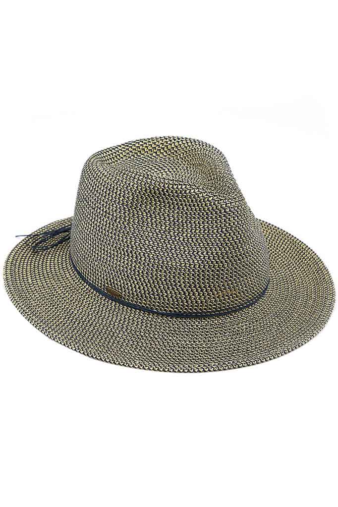 C.C Women's Lurex Paper Straw Panama Sun Hat
