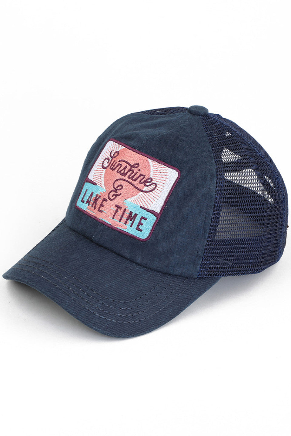 C.C Women's Sunshine & Lake Time Patch Ponytail Cap