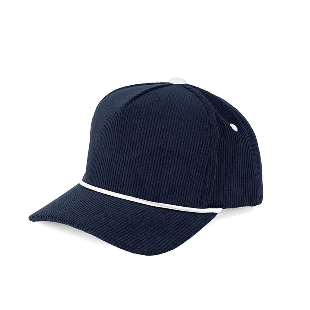 C.C Solid Corduroy Snapback Trucker Cap with Rope