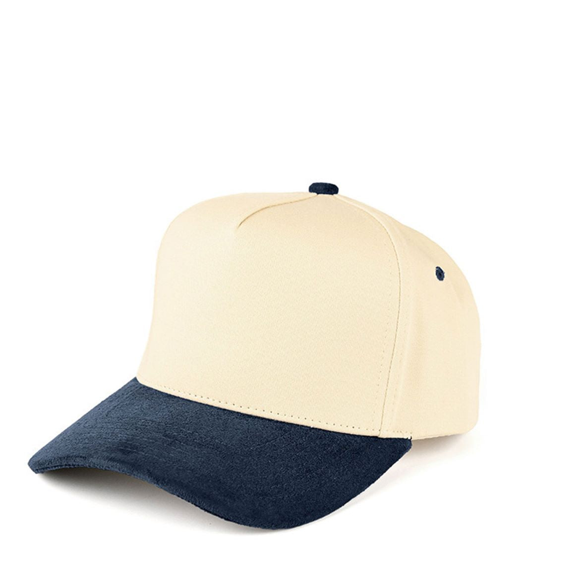 C.C Suede Bill Two Tone Trucker Snapback Cap