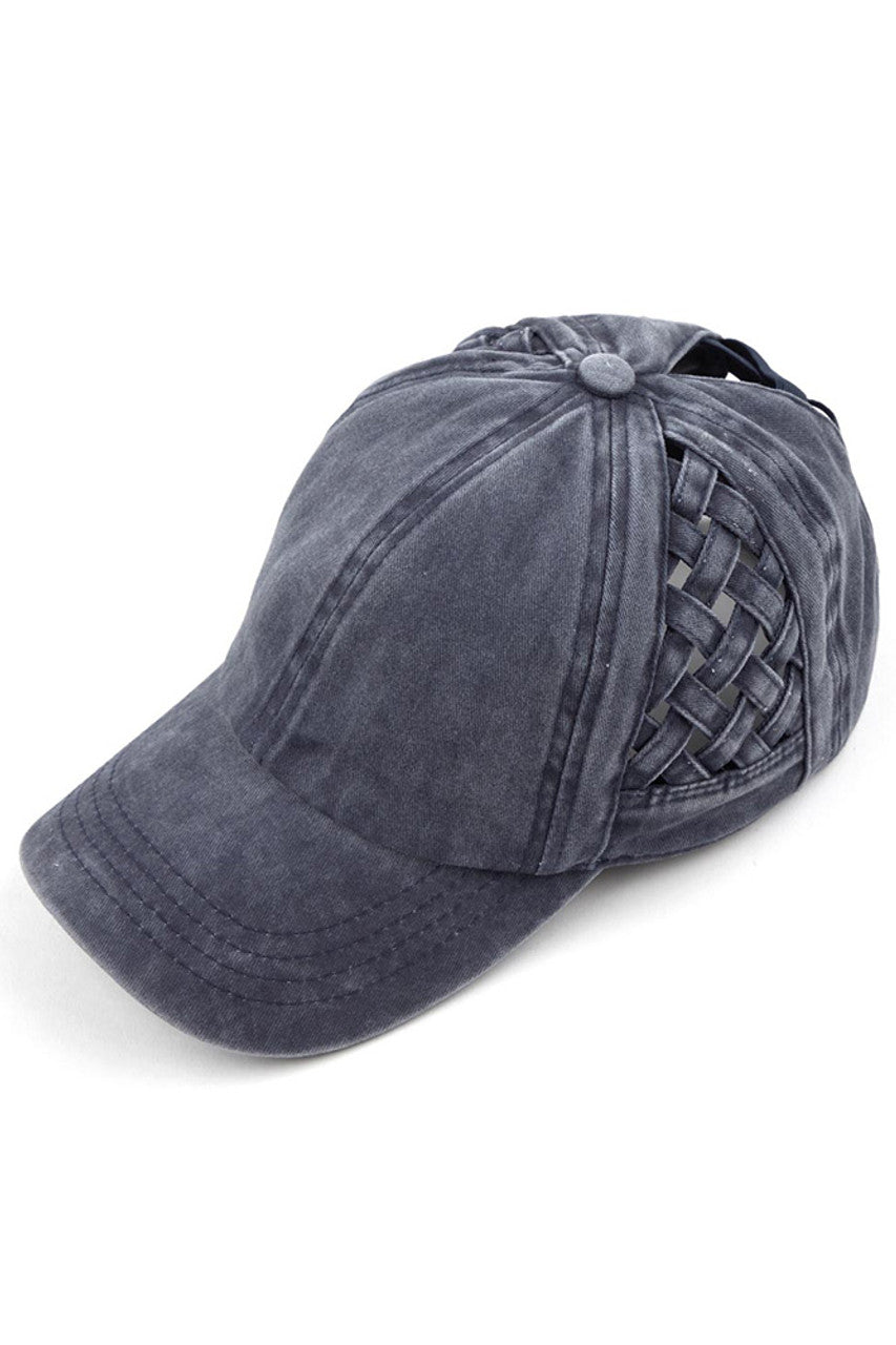 C.C WEAVON BASKET CRISS-CROSS PONYCAP
