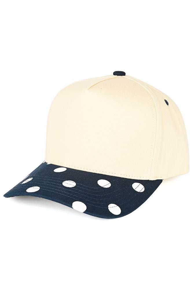 C.C Big Polka Dot Pattern Print Brim Two Tone Trucker Hat