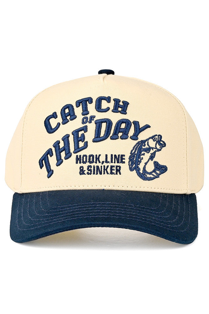C.C REEL'EM IN Embroidered Letter Two Tone Trucker Hat