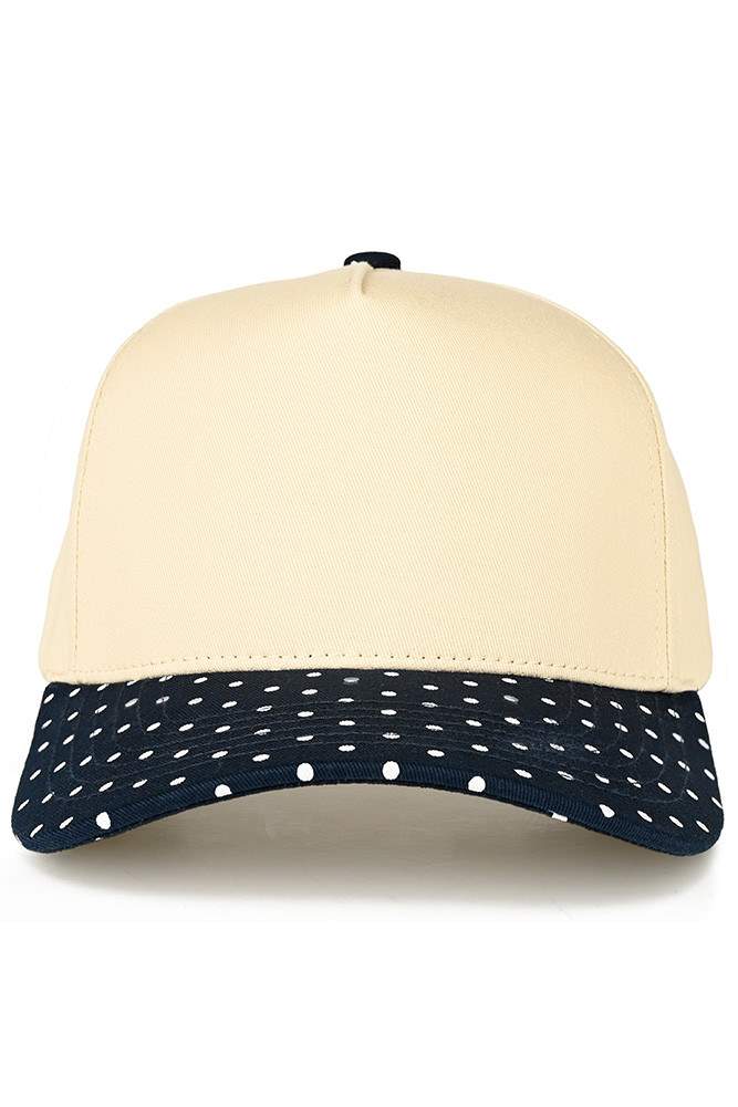 C.C Small Polka Dot Pattern Print Brim Two Tone Trucker Hat