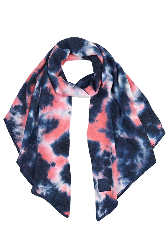 C.C Tie Dye Bias Cut Scarf With Rubber Patch