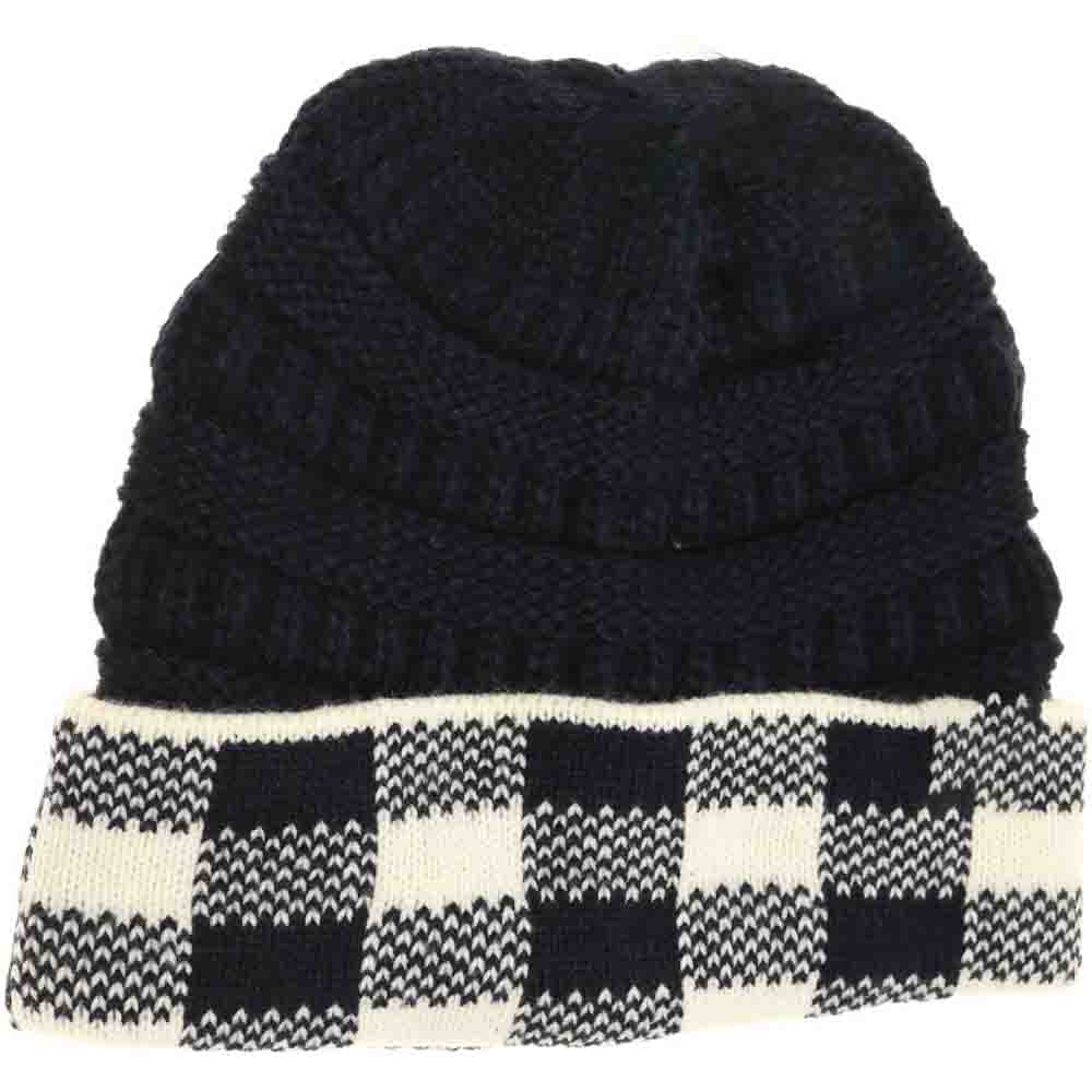Buffalo Check Knit C.C Beanie