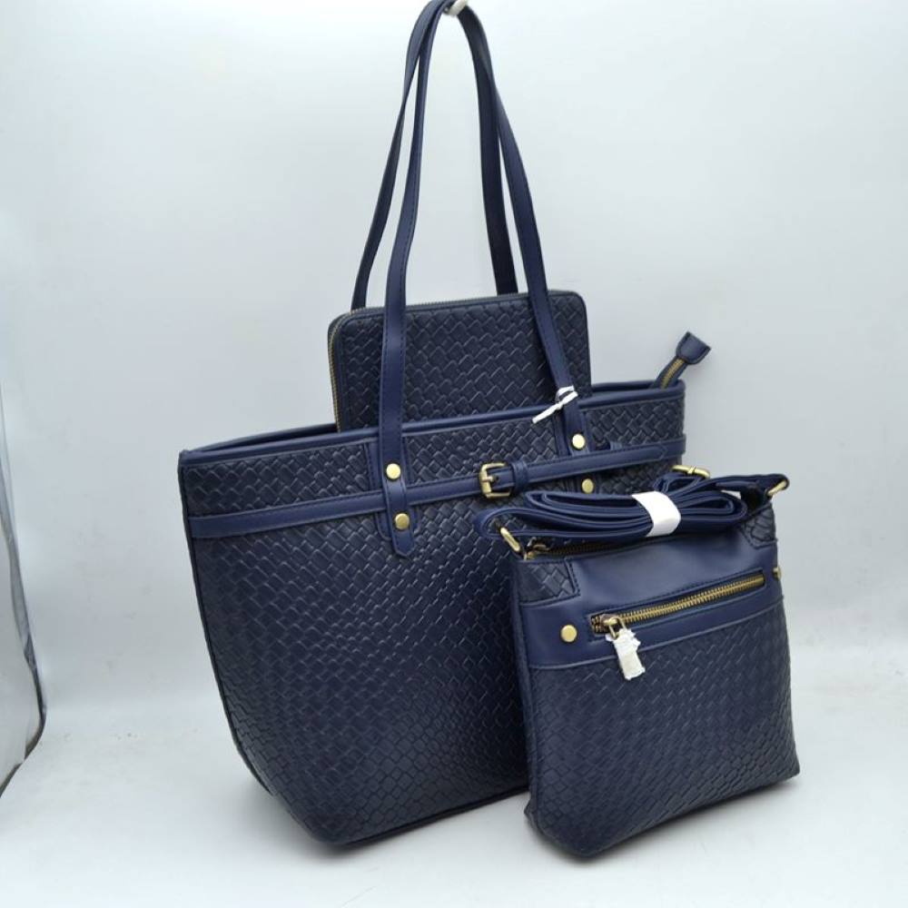 Woven Tote Bag Set with Crossbody and Wallet