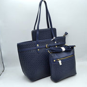 Woven Tote Bag Set with Crossbody and Wallet