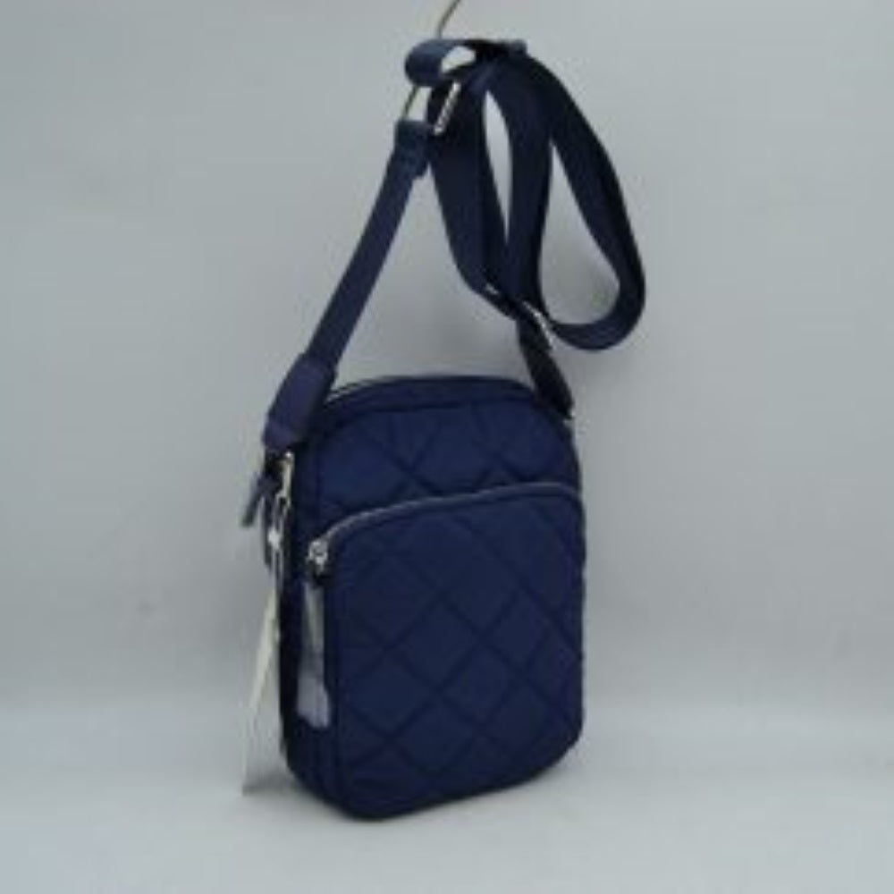 Structured Trapeze Handbag with Bamboo Ring Top Handles