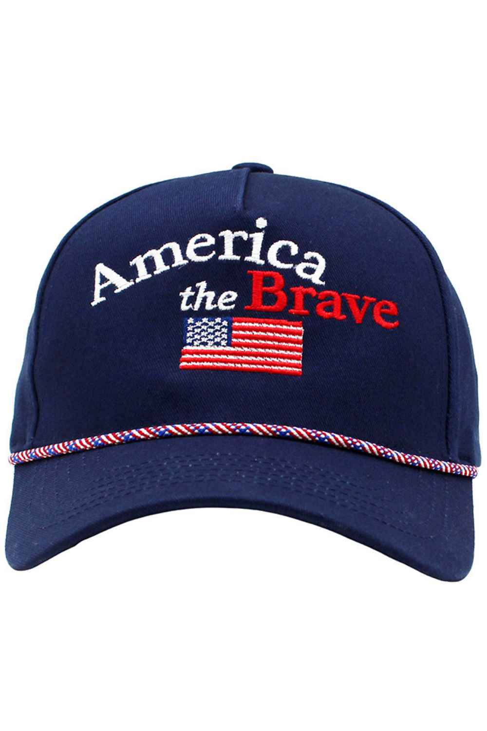 AMERICA THE BRAVE Letter Flag Color Rope Baseball Cap