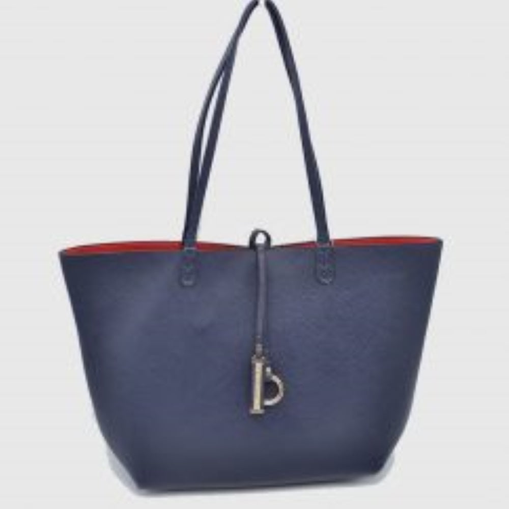 Classic Trapeze Tote Bag with Dual Handles and Ring Detail
