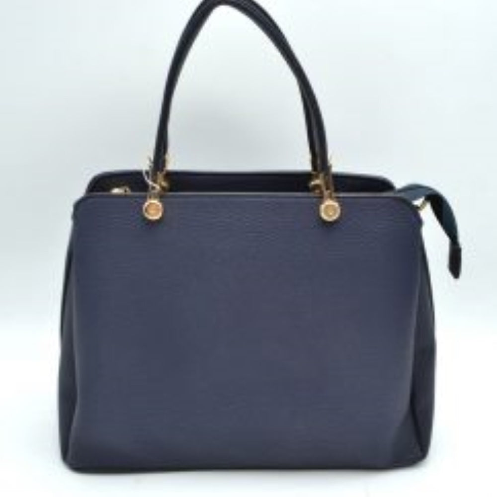 Structured Top Handle Handbag with Zipper Closures