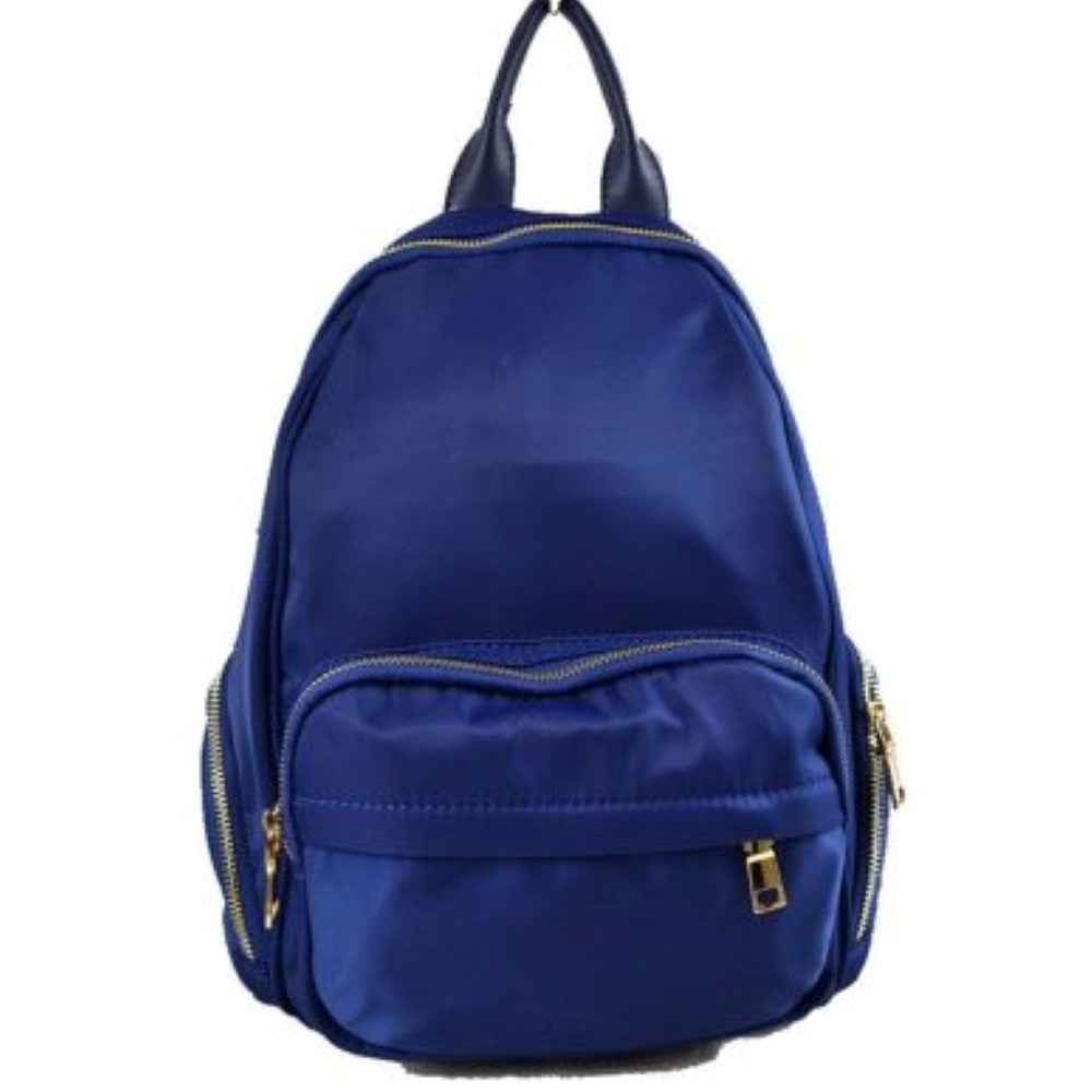 Multi-Pocket Casual Backpack with Metallic Zippers