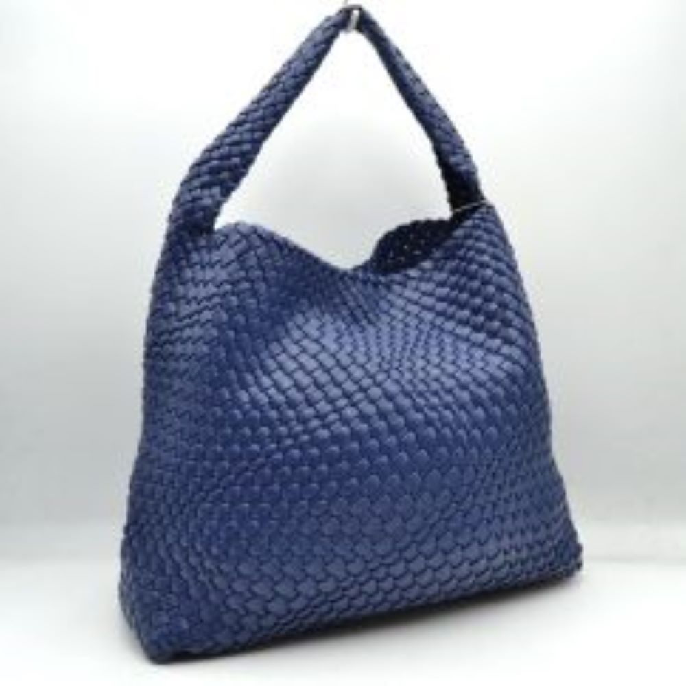 Woven Slouchy Shoulder Bag with Matching Zipper Pouch Set