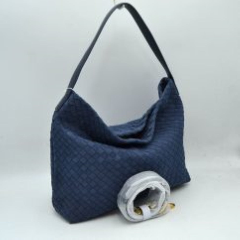 Woven Hobo Shoulder Bag with Detachable Strap