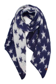 C.C American Flag Stars Bias Cut Brushed Scarf