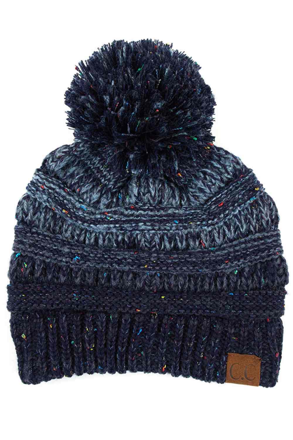 C.C Confetti Knit Beanie with Pom