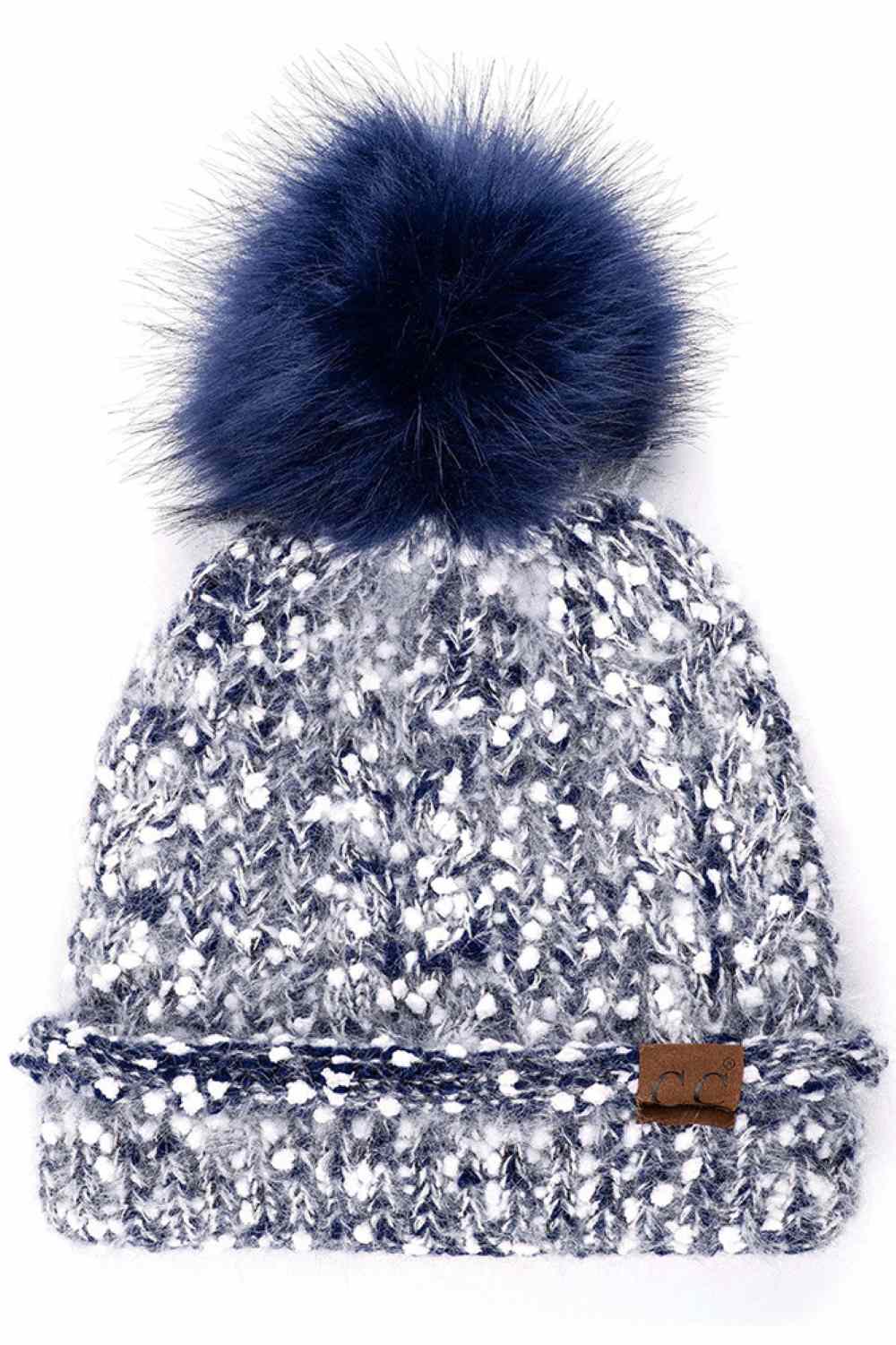 C.C Eyelash Confetti Yarn Knit Beanie With Pom