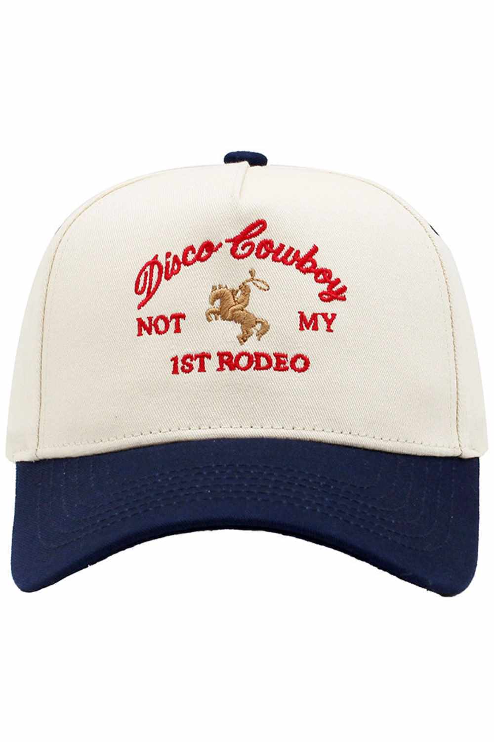 DISCO COWBOY Embroidered Letter on Two Tone Baseball Cap