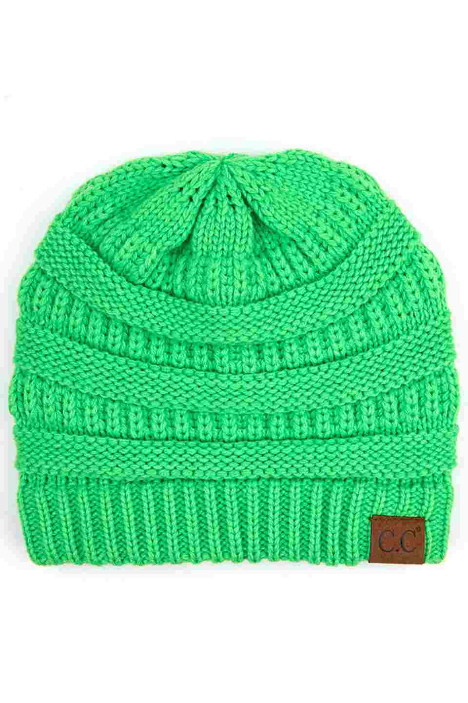 C.C Women's Ribbed Knit Solid Color Beanie