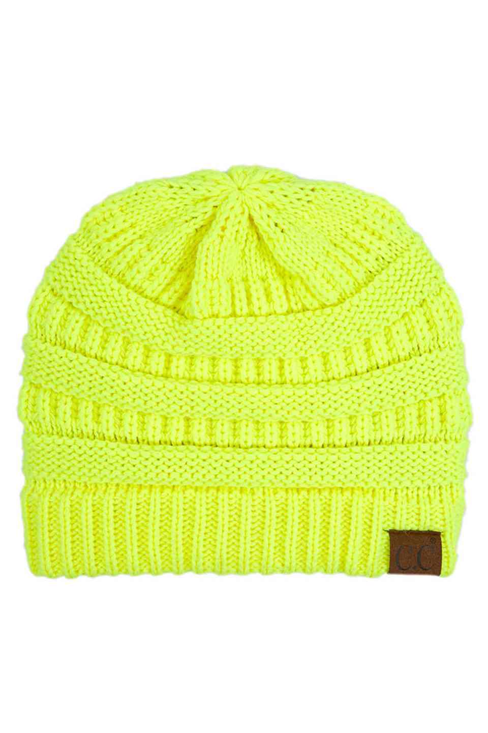 C.C Women's Ribbed Knit Solid Color Beanie