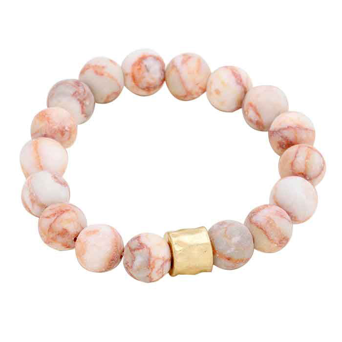 Semi precious stone beaded stretch bracelet