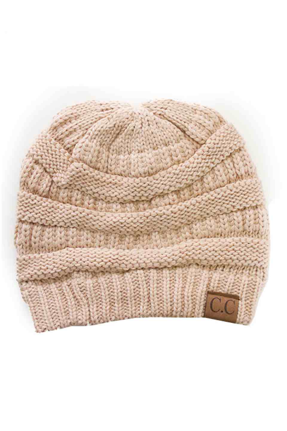 C.C Women's Ribbed Knit Solid Color Beanie