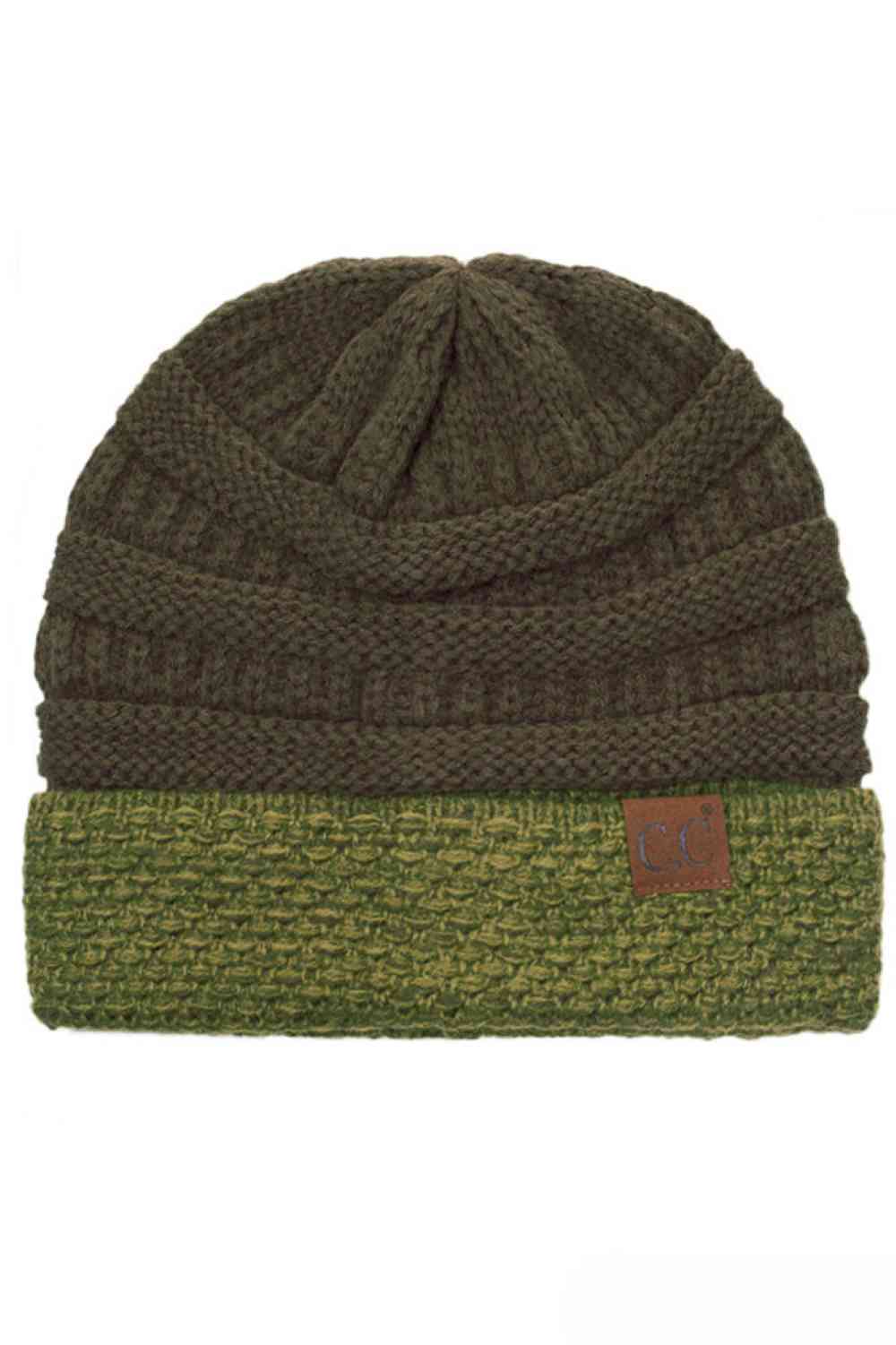 C.C Two Tone Cable Knit Beanie