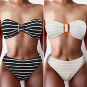 Swimsuit sexy striped tube top bikini swimsuit female bikini