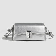 Small shoulder bag for women, retro small square bag for women, versatile shoulder bag, metallic Crossbody bag, simple commuter bag cross body