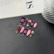 Night Neon Punk Sweet Cool Press on Nails Black Simple Nail Babes Almond Nail Race
