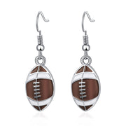 Rhinestone Football & Rugby Earrings for Women - Sparkling Sports Fan Dangle Drop Stud Earrings