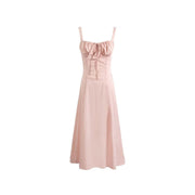 Women's Square Neck Corset Maxi Dress - Floral Printed High Waist A-Line Long Dress