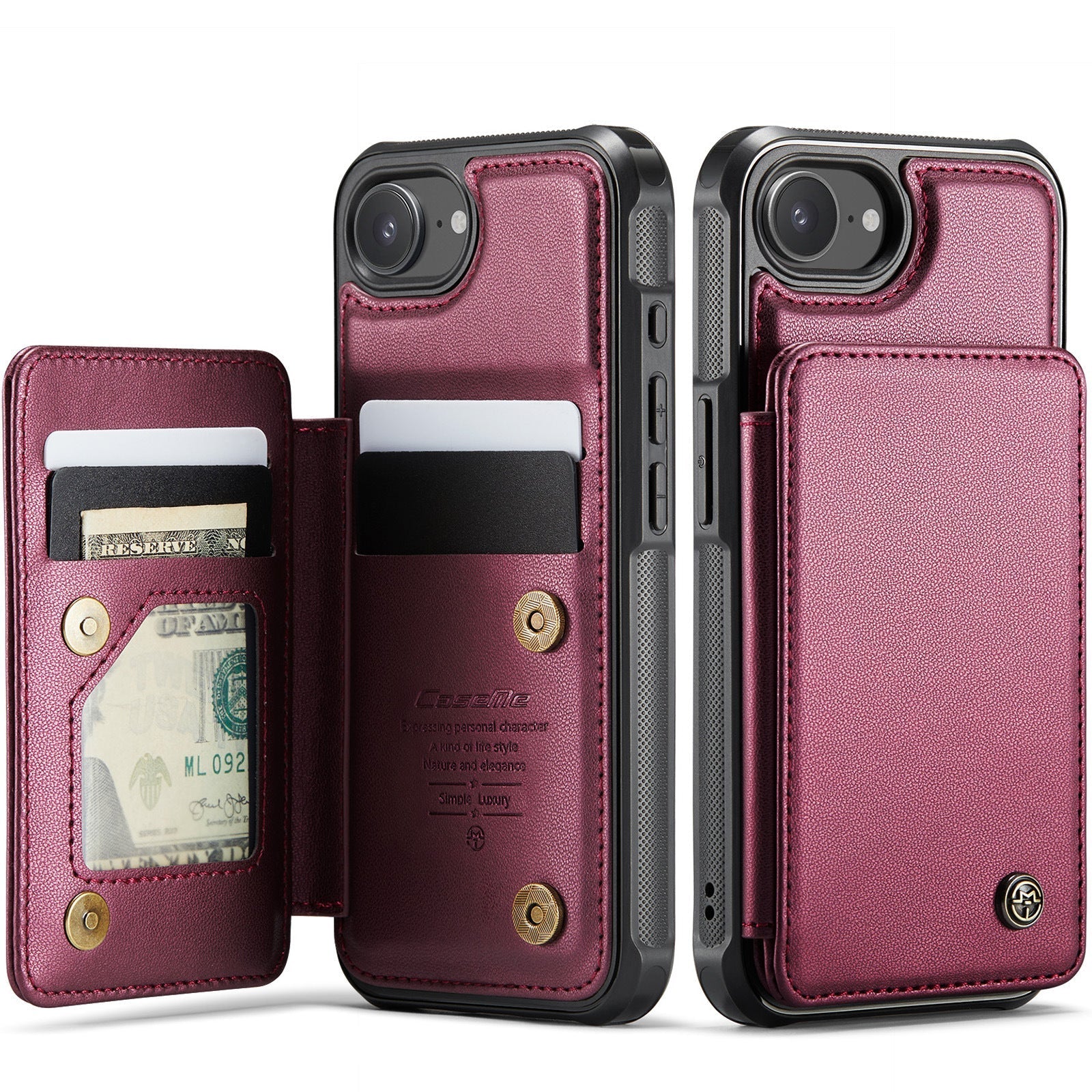 For IPhone17 Magsafe Wallet Magnetic Card Holder RFID Blocking, PU Leather Minimalist Phone Wallet Compatible with MagSafe Phones and Cases for iPhone 16/15/14/13/12/Pro/Max/Plus