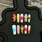 Exaggerated niche abstract handcrafted design HandmadePress on Nails