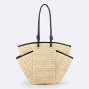 Handwoven Large Tote – Designer Beach Bag, Daily Casual Vacation Purse, Versatile Women's Accessory