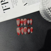 Clear flower carving gradual change French ice through high-end pure hand patch, wholesale