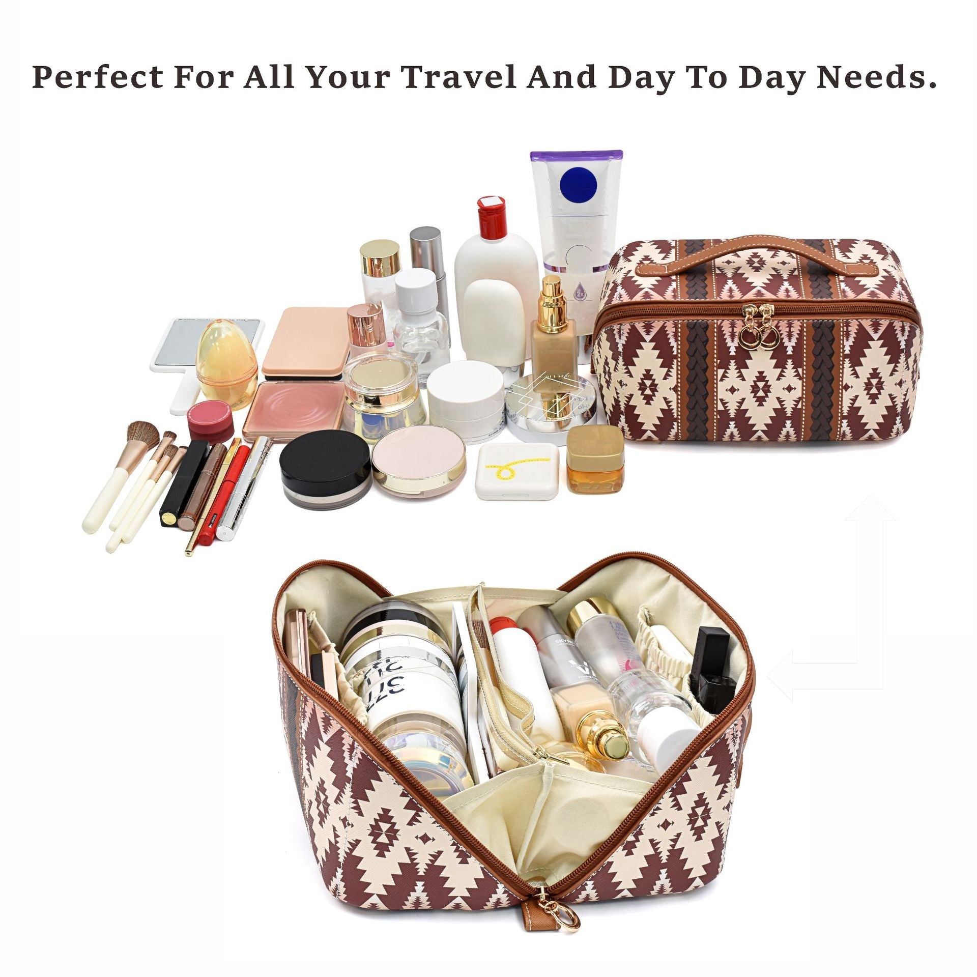 Bohemian PU cloud pillow cosmetic bag, large capacity portable cosmetic case, travel toilet bag, travel makeup bag,Makeup bag organizers,Makeup bags, small