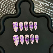 ] Hot-selling carved butterfly sweet and cool Press on Nails wholesale
