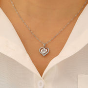 Ocean Heart Valentine's Day Copper Inlaid Zircon Heart Necklace Mother's Day Gift